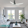 Airbena Ventilador de techo interior con motor DC de nuevo diseño de 52 pulgadas con color de luz LED opcional